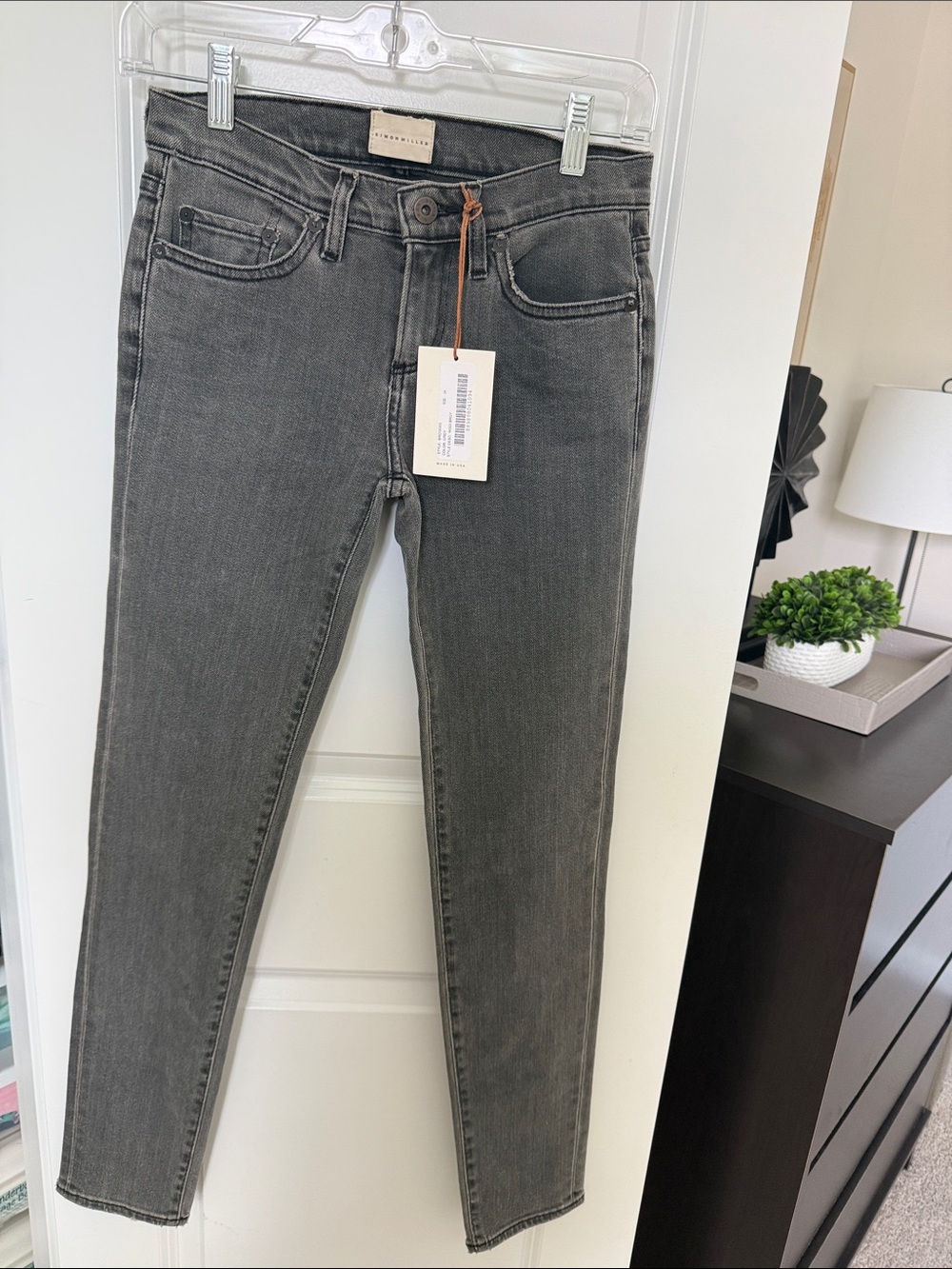 NWT Simon Miller Women's Gray High-Rise Skinny Jeans Size 24